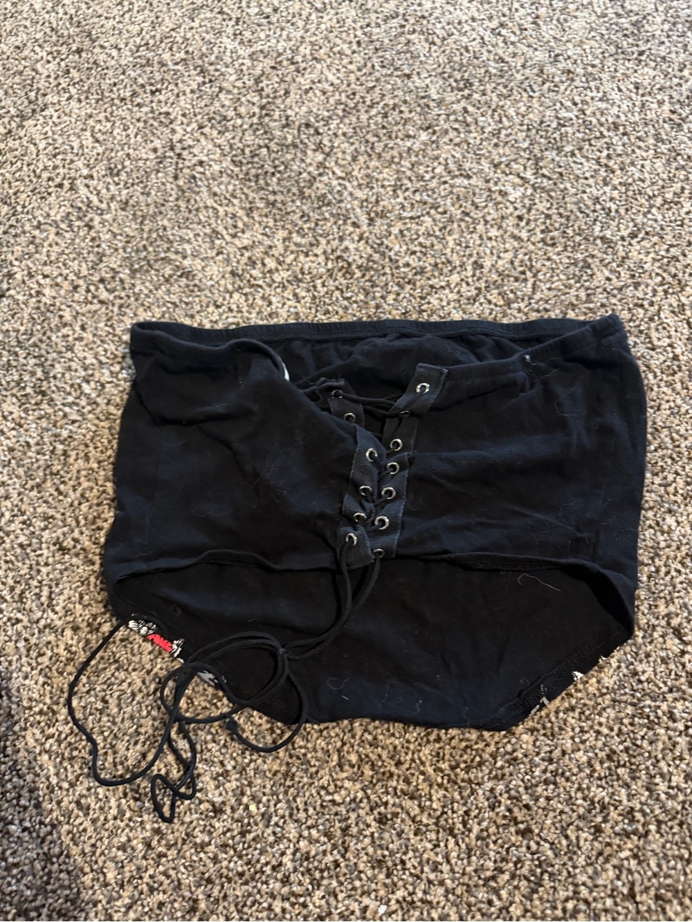 Motorcycle Club Black Crop Top with Red Graphic - Picture 3 of 4